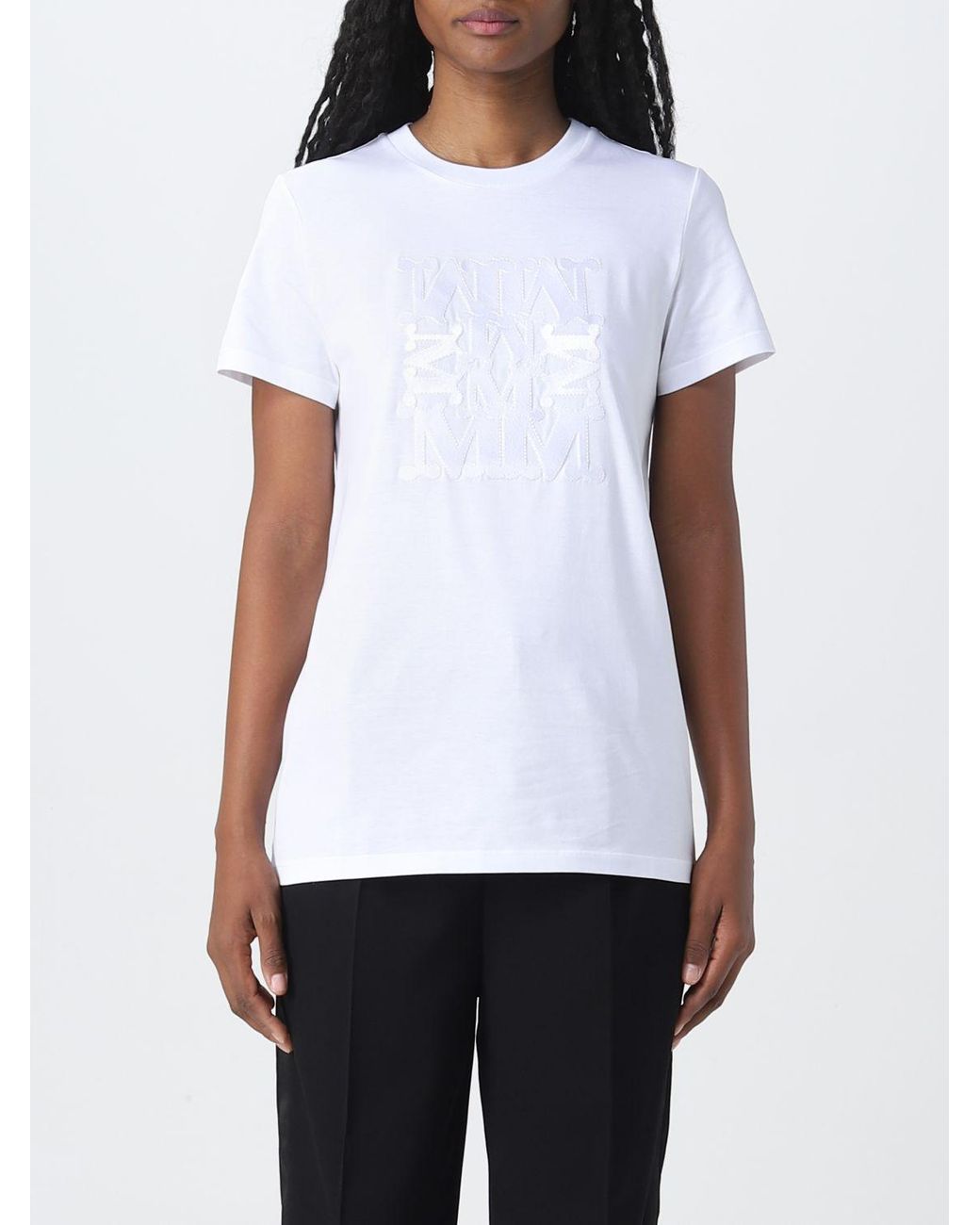 Max Mara T-shirt in White | Lyst Canada