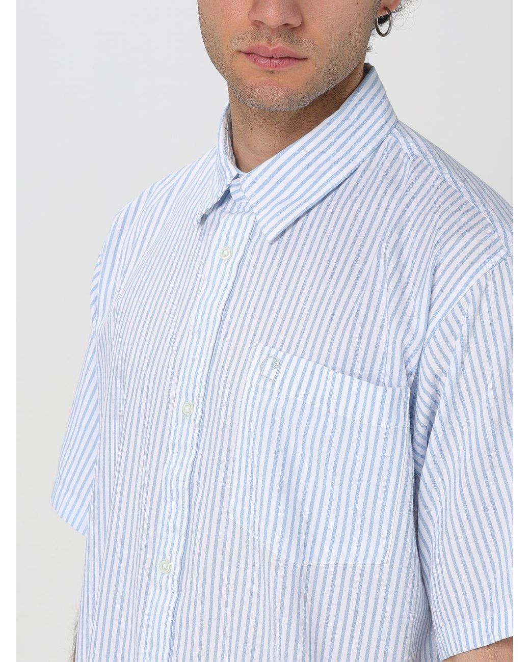 Carhartt White Striped Short Sleeve Shirt for men