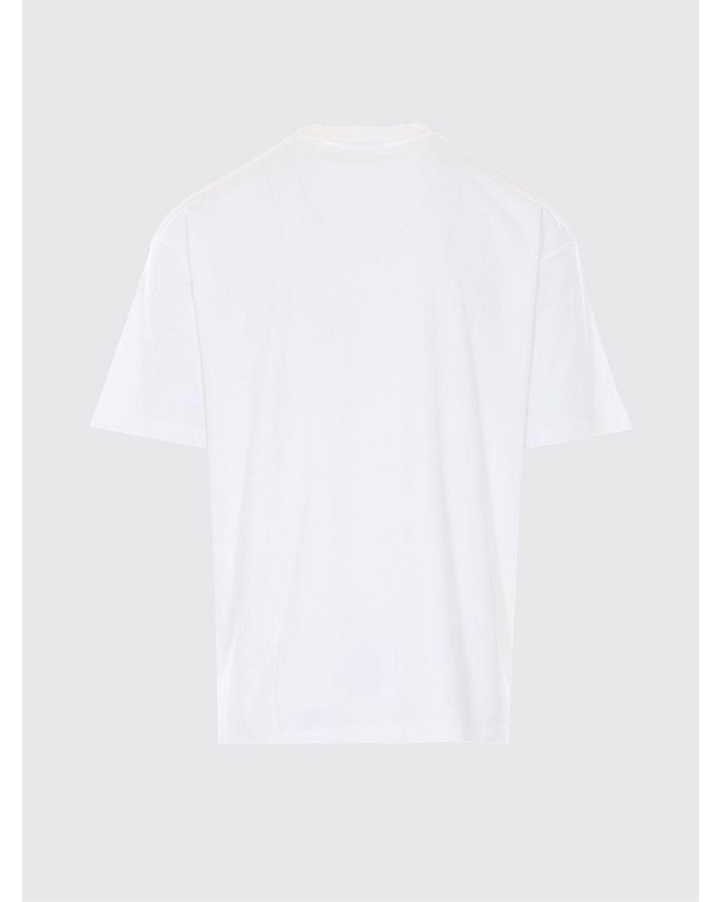 Drole de Monsieur White Printed Cotton Crew Neck T-Shirt for men
