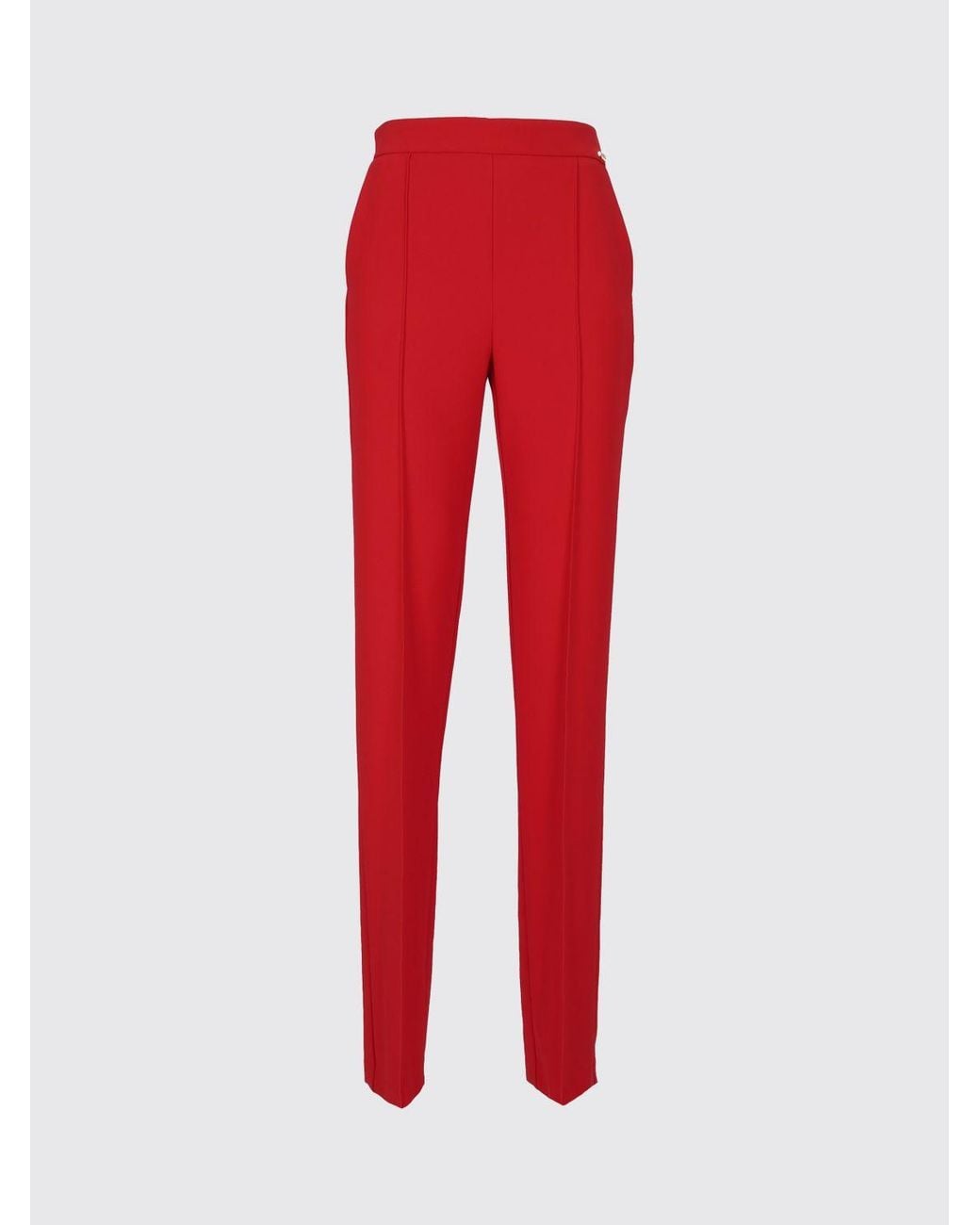Elisabetta Franchi Red High-Waisted Skinny Trousers