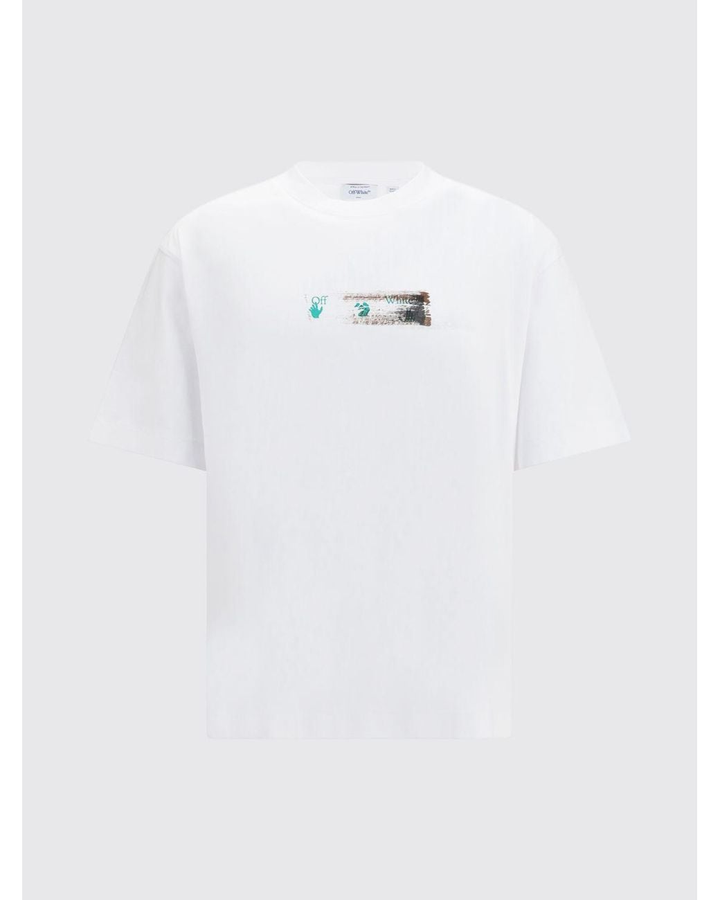 Off-White c/o Virgil Abloh White Cotton T-Shirt With Graphic Print And Contrast Logo for men