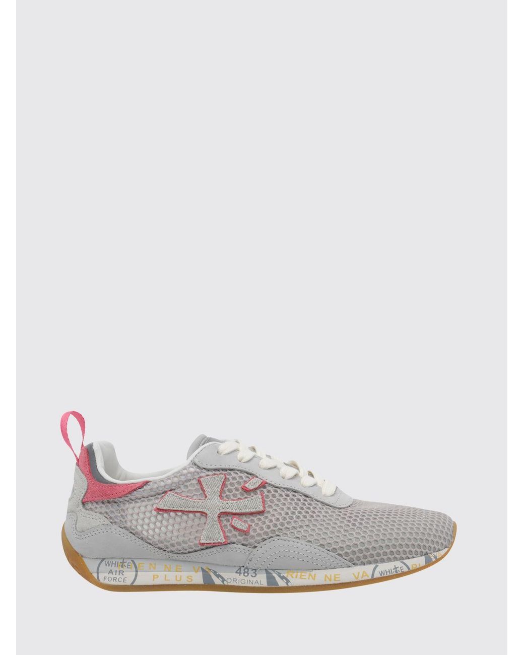 Premiata White Mesh And Leather Runsead Sneakers