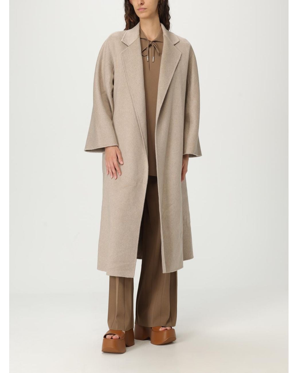 Max Mara Brown Elegant Short Sleeve Top With Tie Closure Detail