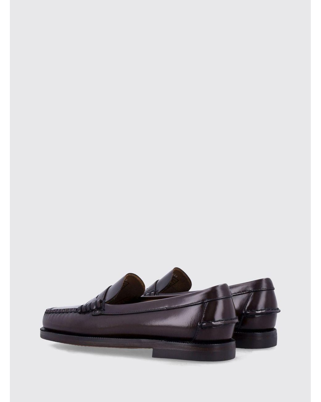 Sebago White Classic Dan Smooth Calfskin Penny Loafers With Saddle Strap