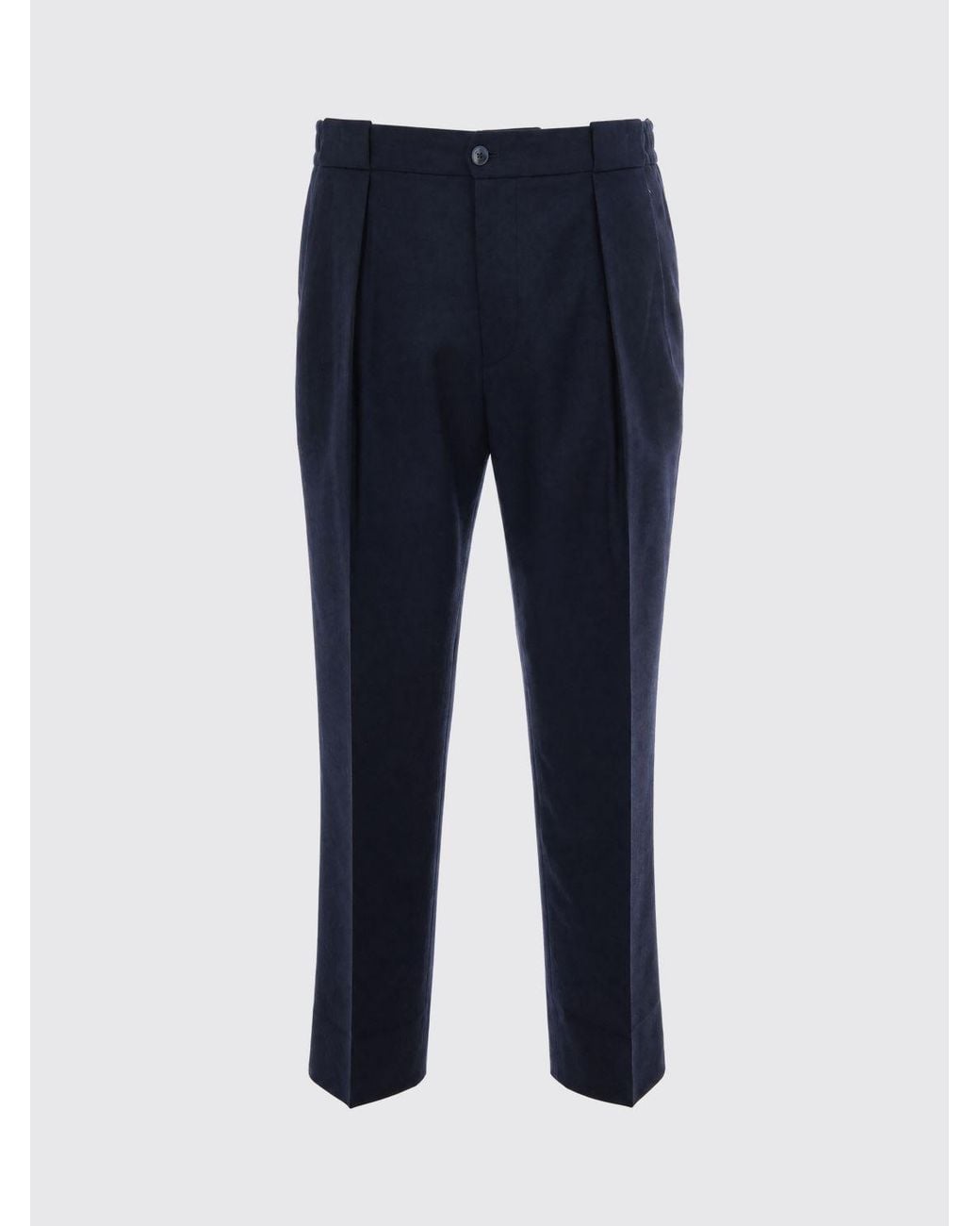 Briglia 1949 Blue Pleated Wool And Cashmere Blend Chino Trousers for men