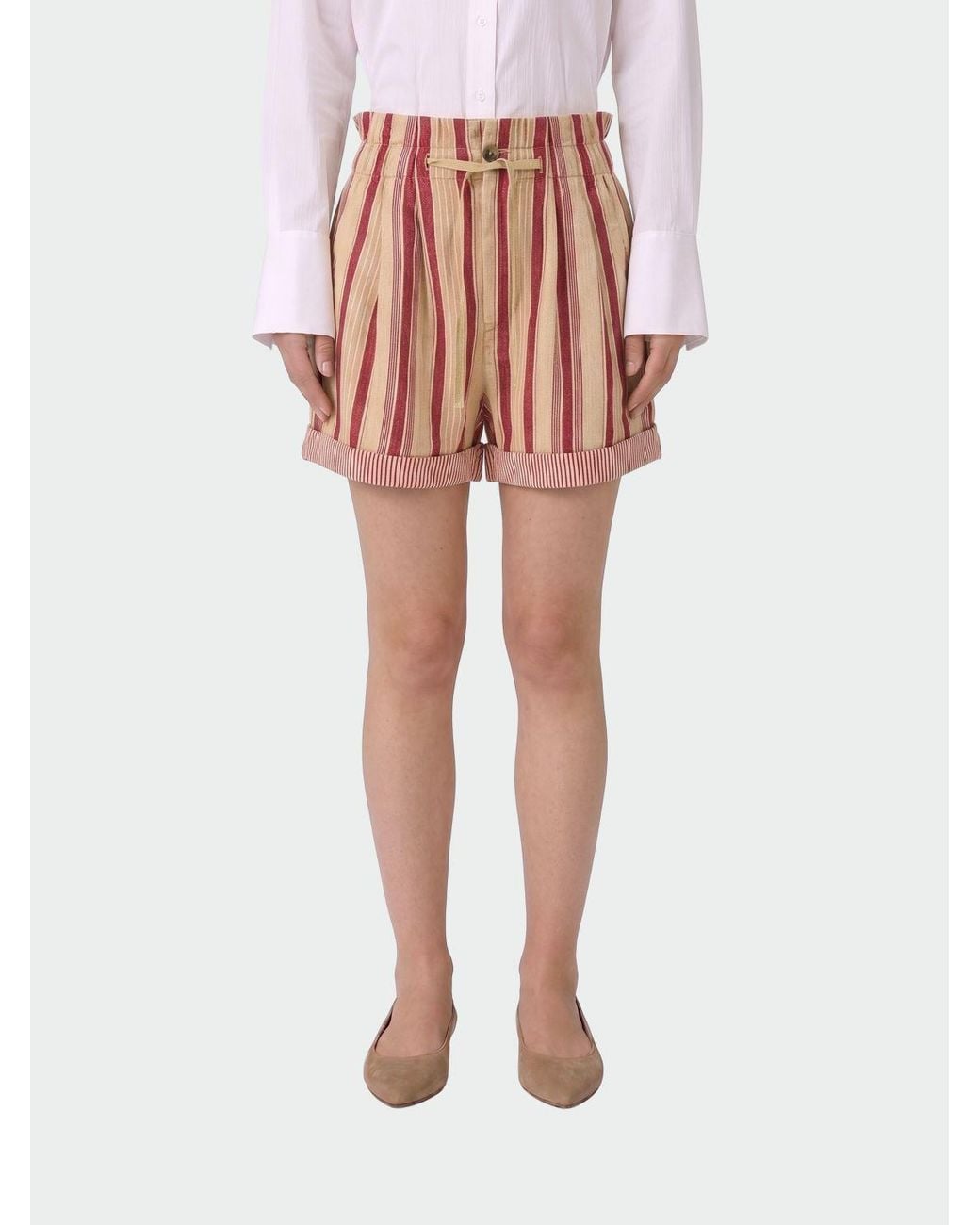 Isabel Marant Multicolor Striped Cotton Shorts