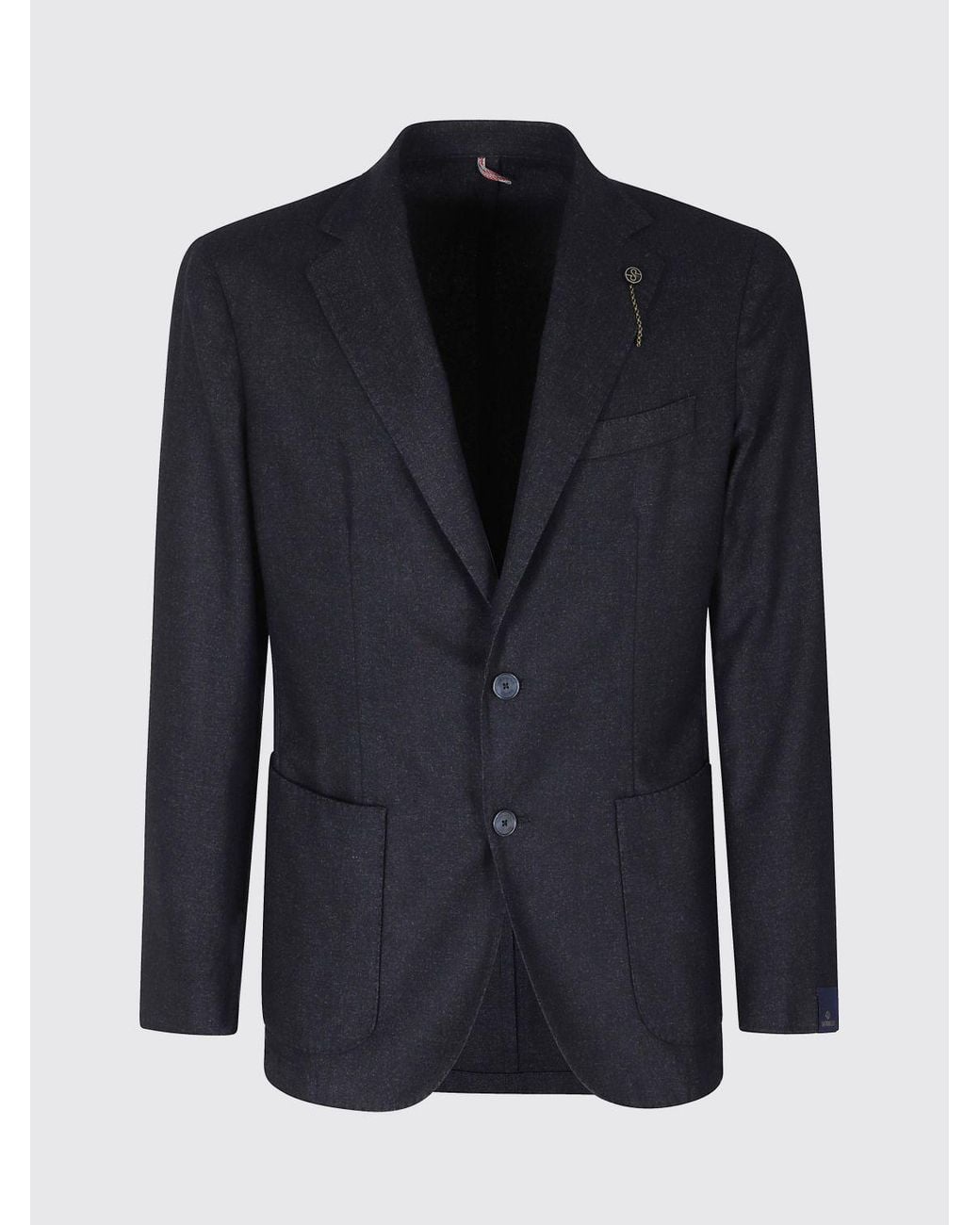 Santaniello Blue Single-Breasted Blazer for men