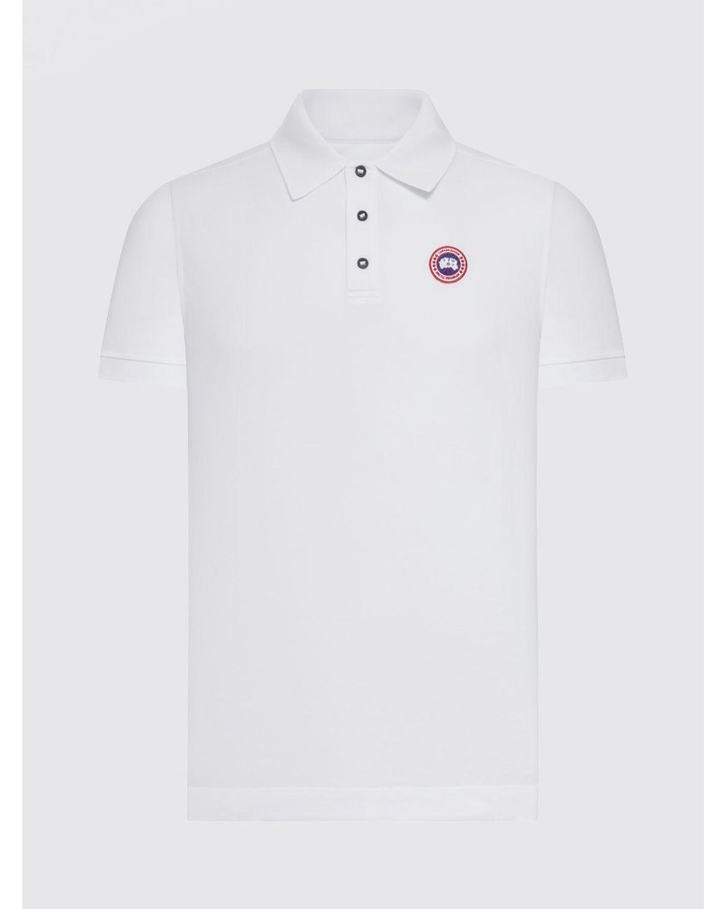 Canada Goose White Logo Cotton Polo Shirt for men