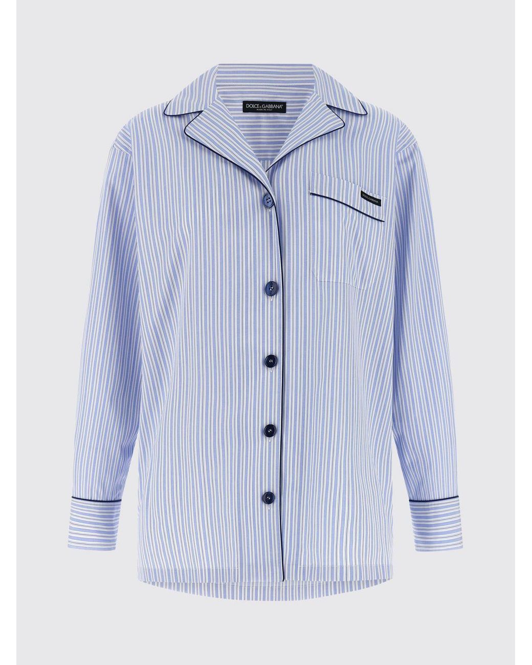 Dolce & Gabbana Blue Dolce &Amp Gabbana Striped Cotton And Silk Shirt
