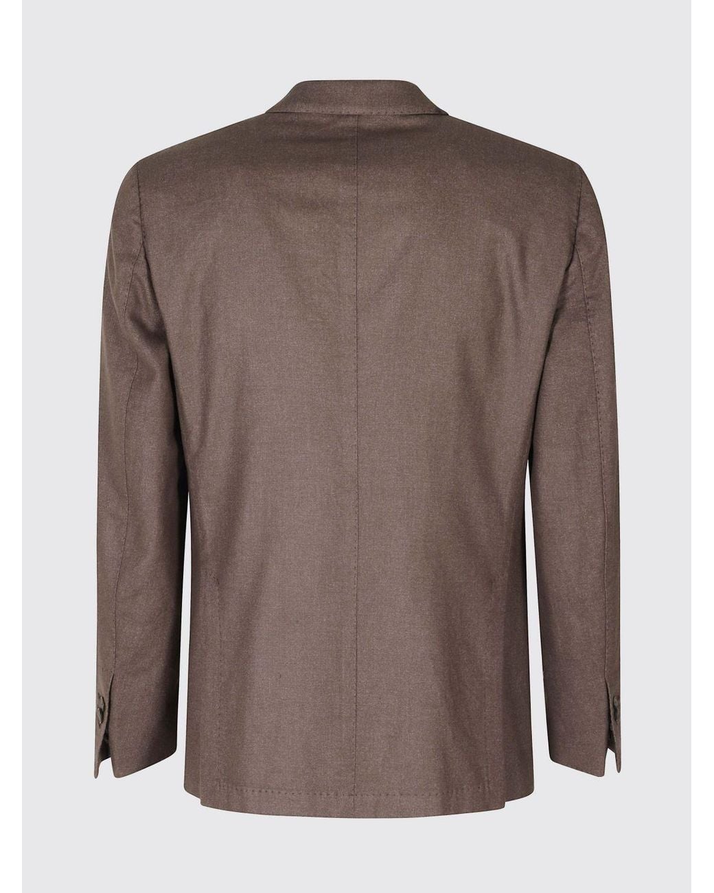 Santaniello Brown Classic Single-Breasted Blazer for men
