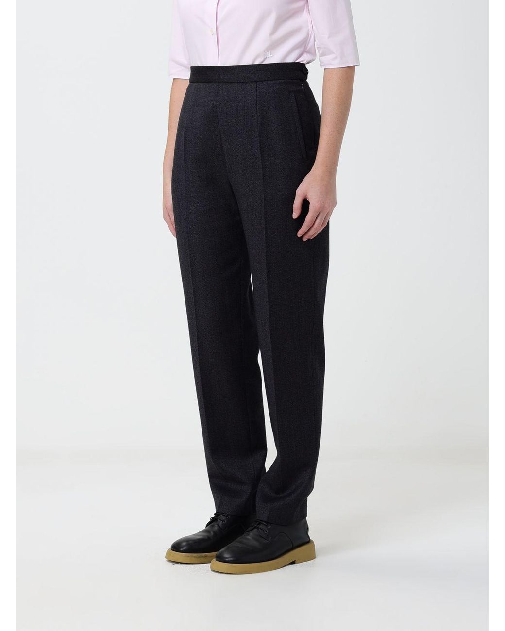 Jil Sander Blue High-Waisted Slim-Fit Trousers