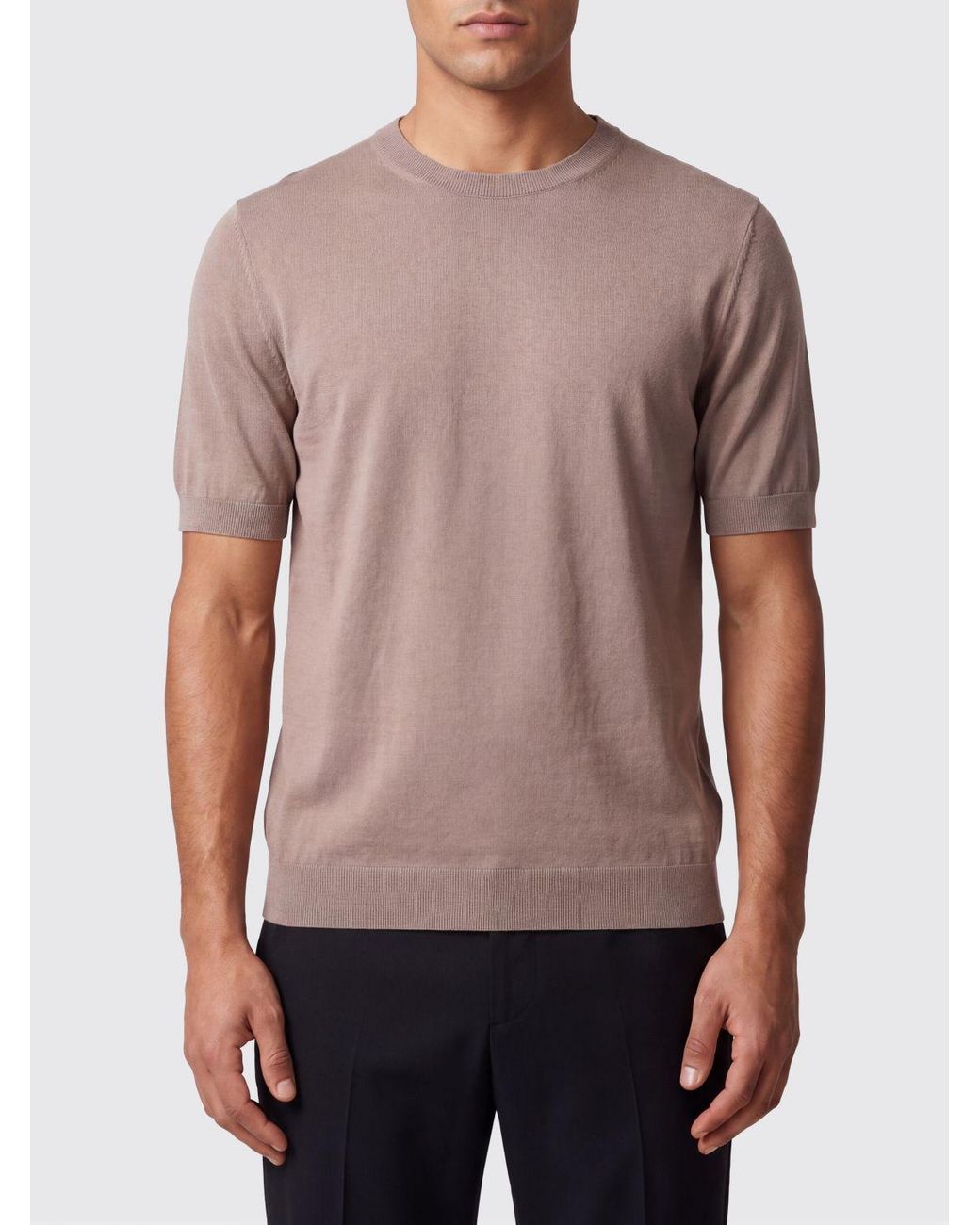 Ballantyne Gray Cotton Knit Top for men