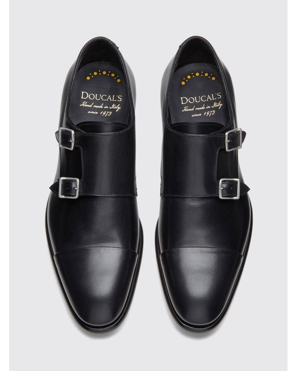 Doucal's White Leather Monk Strap Shoes for men