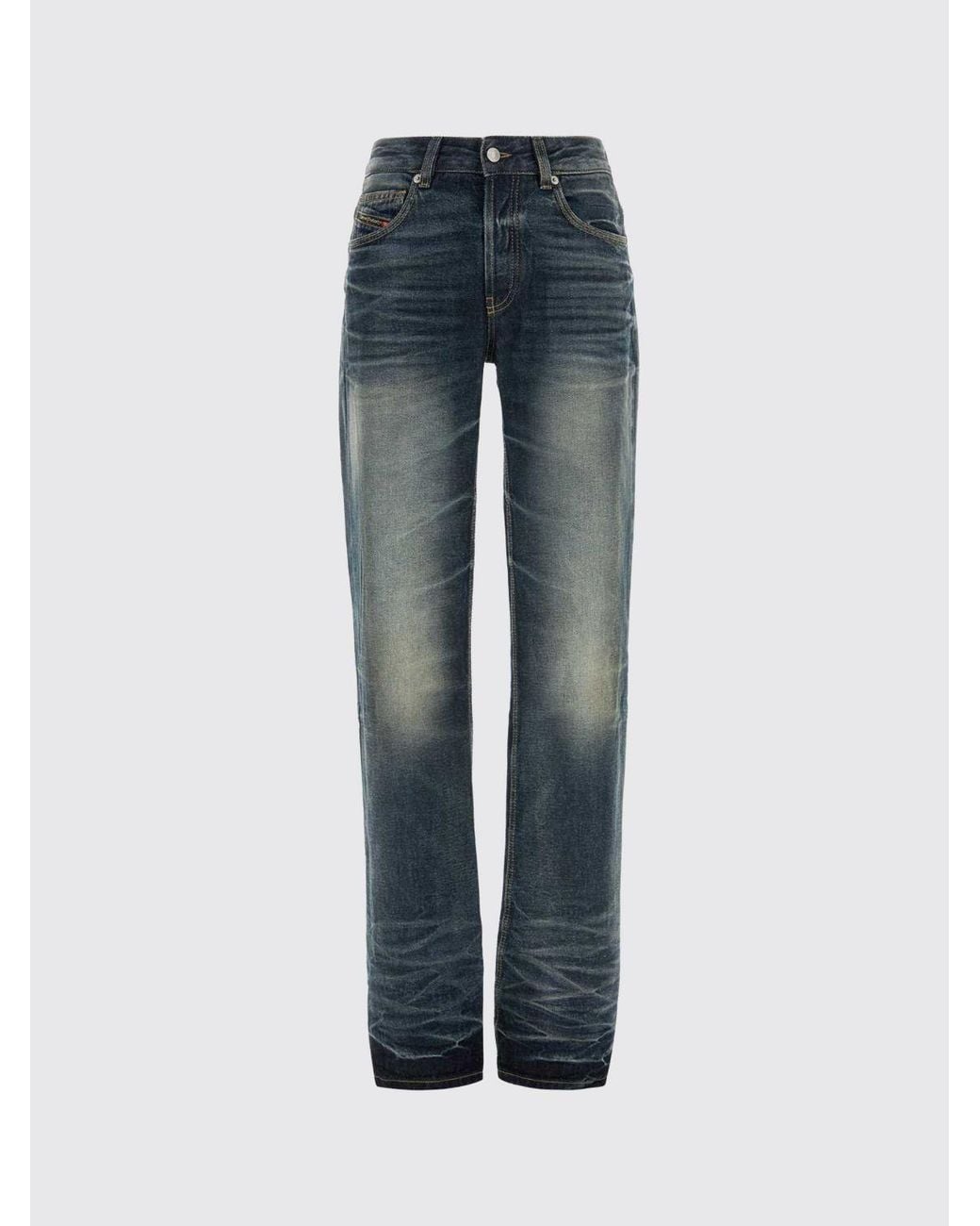 DIESEL Blue High-Waisted Straight Fit Jeans