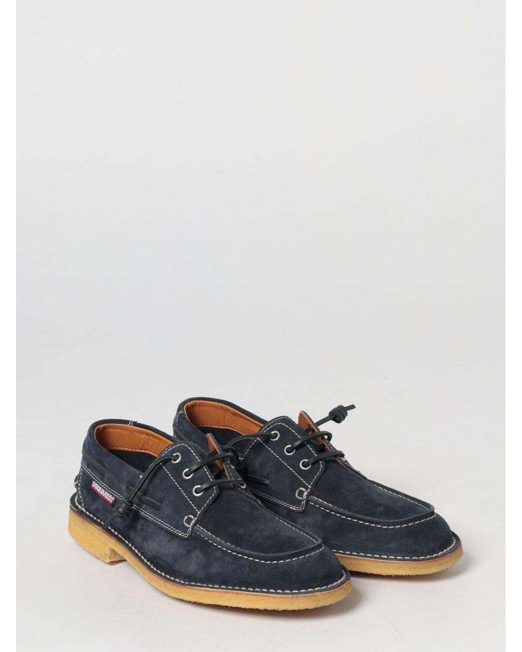 DSquared² Blue Neoclassic Suede Boat Loafers for men