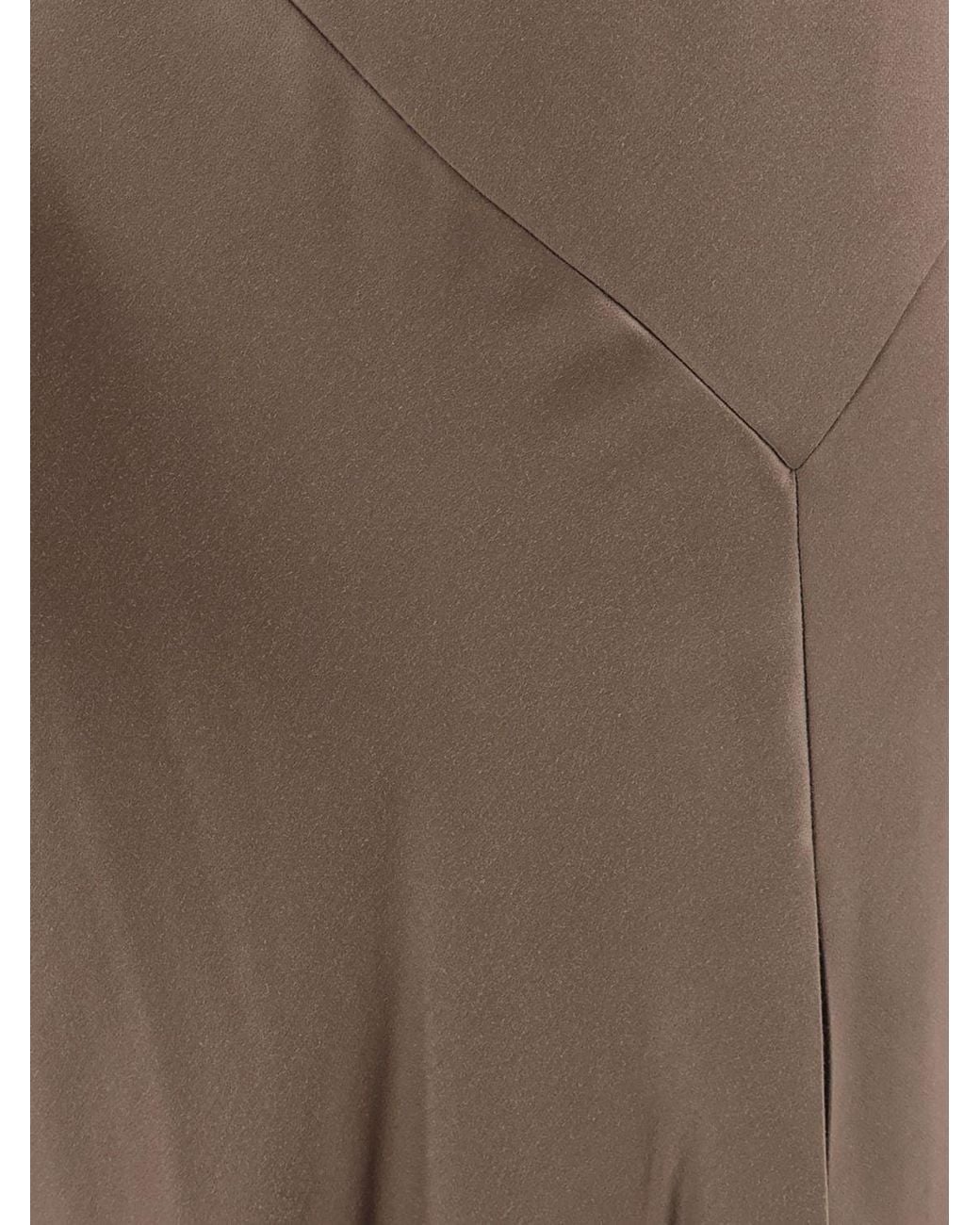 Alberta Ferretti Long Slip Dress in Brown | Lyst