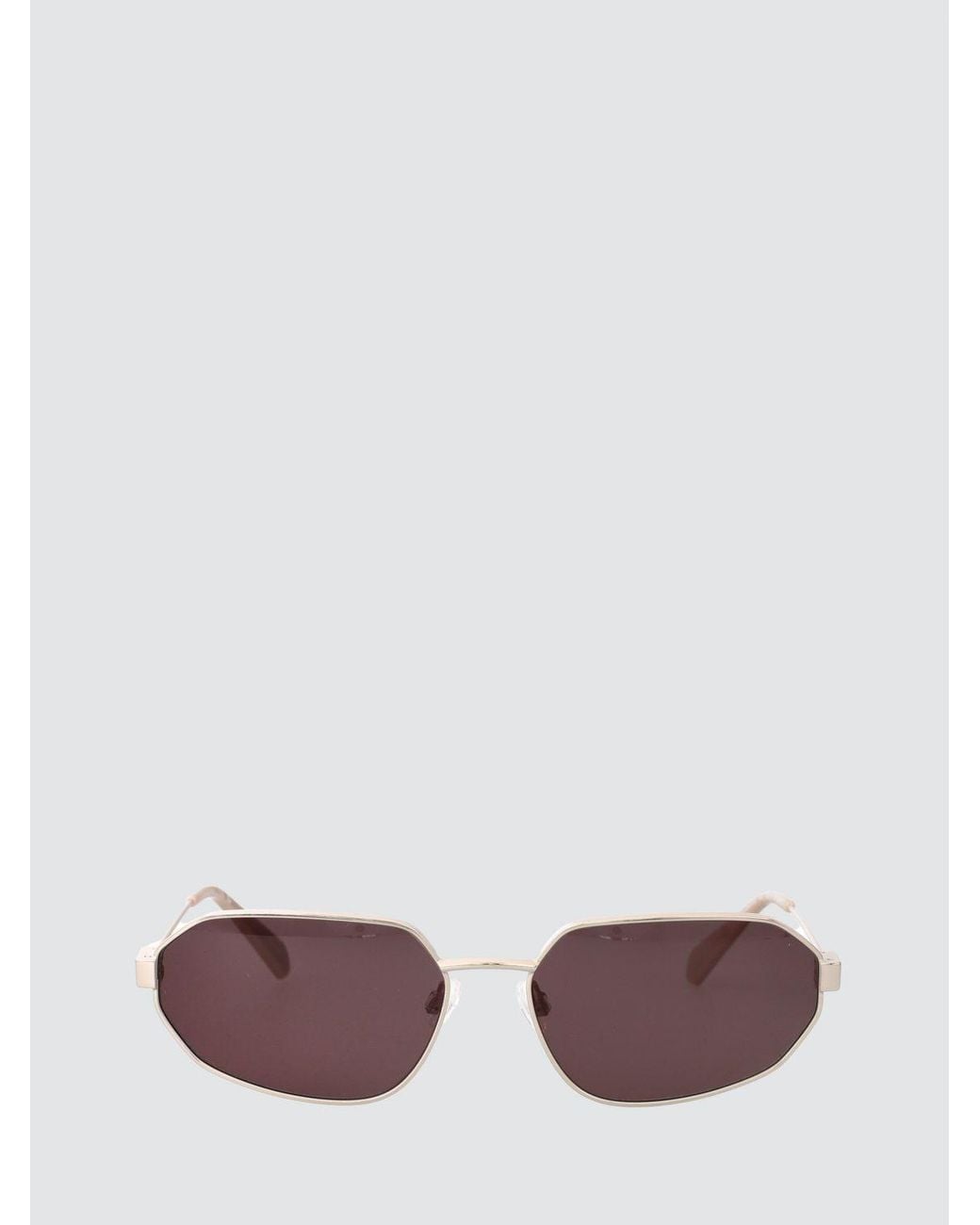 Calvin Klein Metallic Oval Metal Sunglasses With Engraved Logo for men