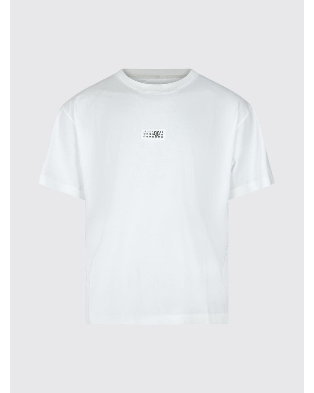 MM6 by Maison Margiela White Cotton T-Shirt With Contrast Logo And Dropped Shoulders for men