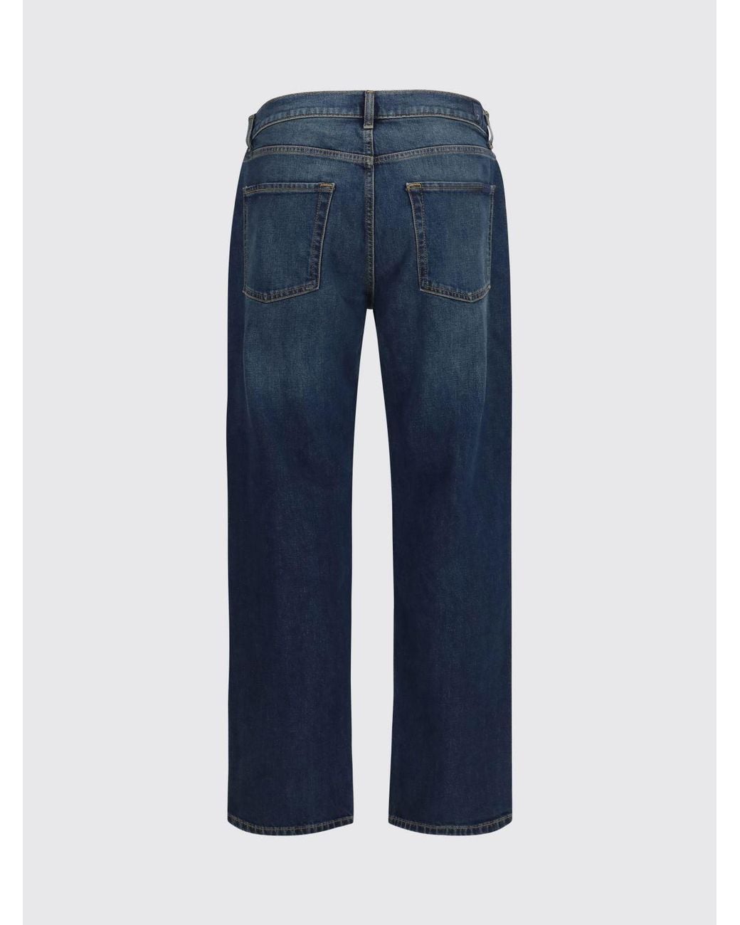 7 For All Mankind Blue Mid-Rise Straight Fit Jeans for men