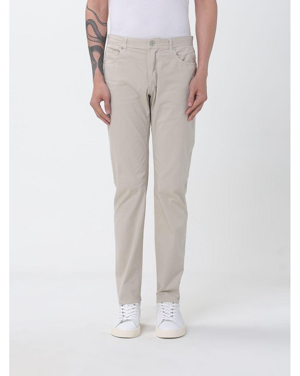 Brooksfield Natural Cotton Slim Fit Trousers for men