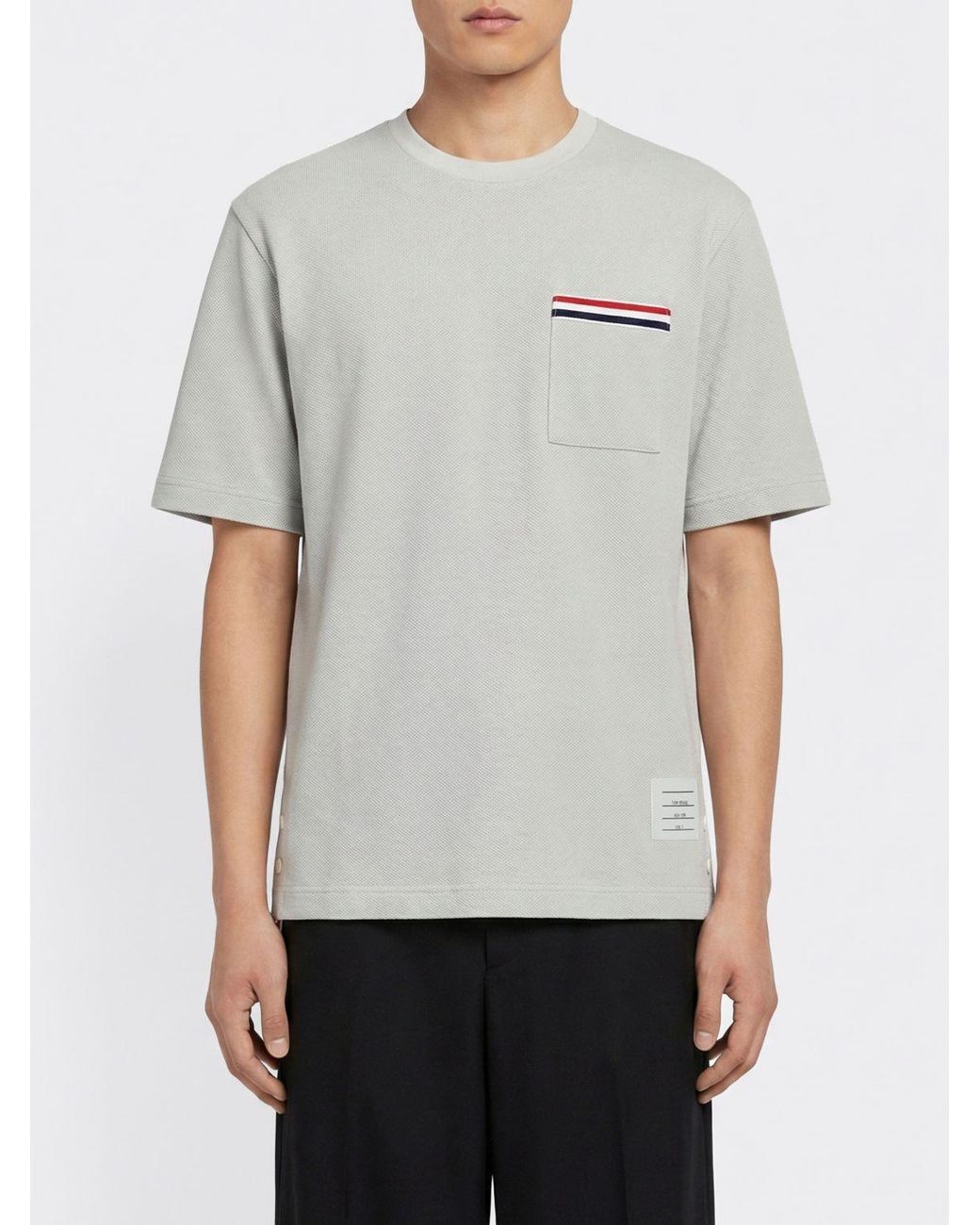 Thom Browne Gray Cotton Blend T-Shirt for men