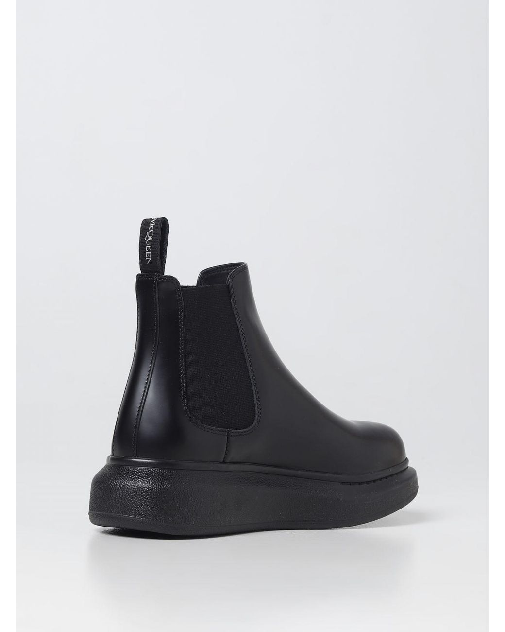 Alexander McQueen Ankle Boots In Brushed Leather in Black | Lyst