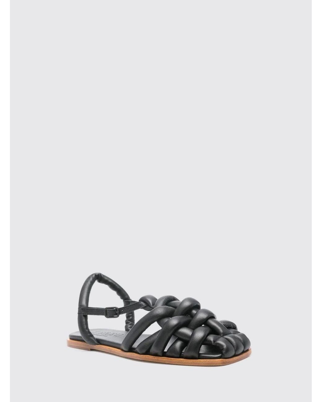 Hereu White Cabersa Braided Leather Sandals