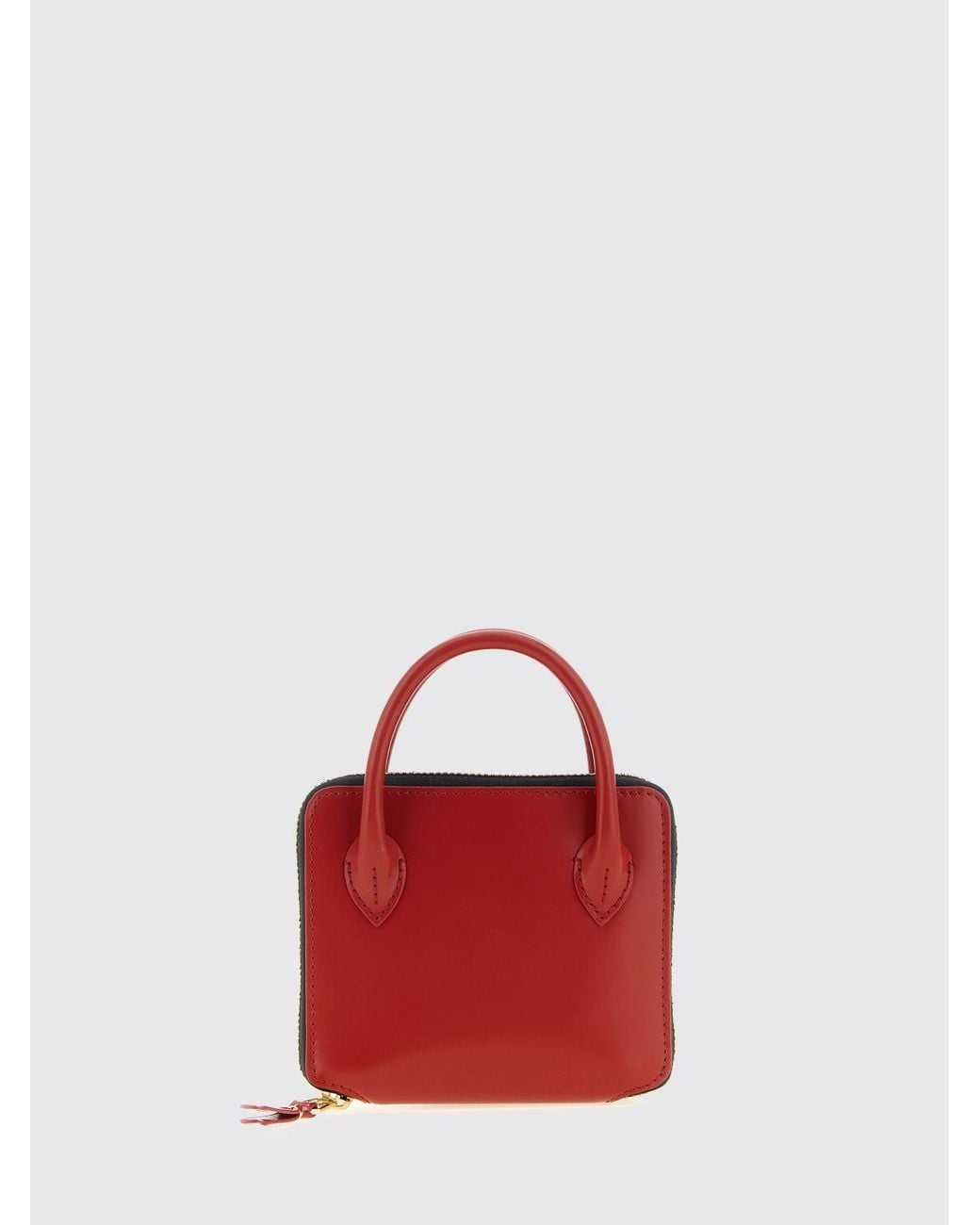 Comme des Garçons Red Smooth Leather Zip-Around Wallet