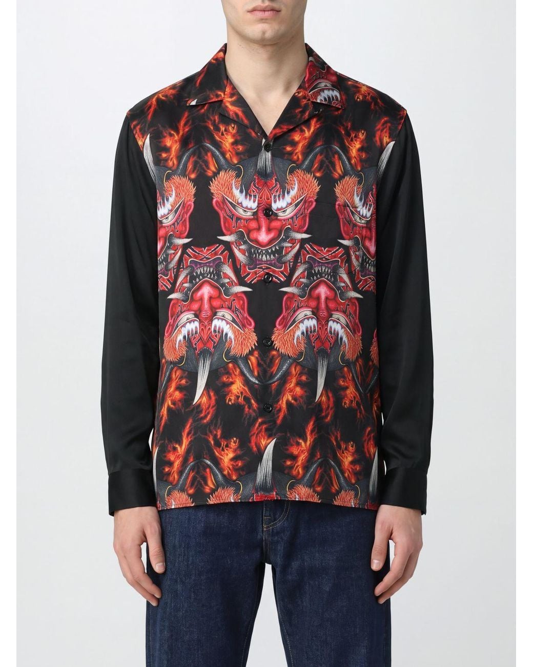 Y-3 Red Long-Sleeved Graphic Print Shirt for men
