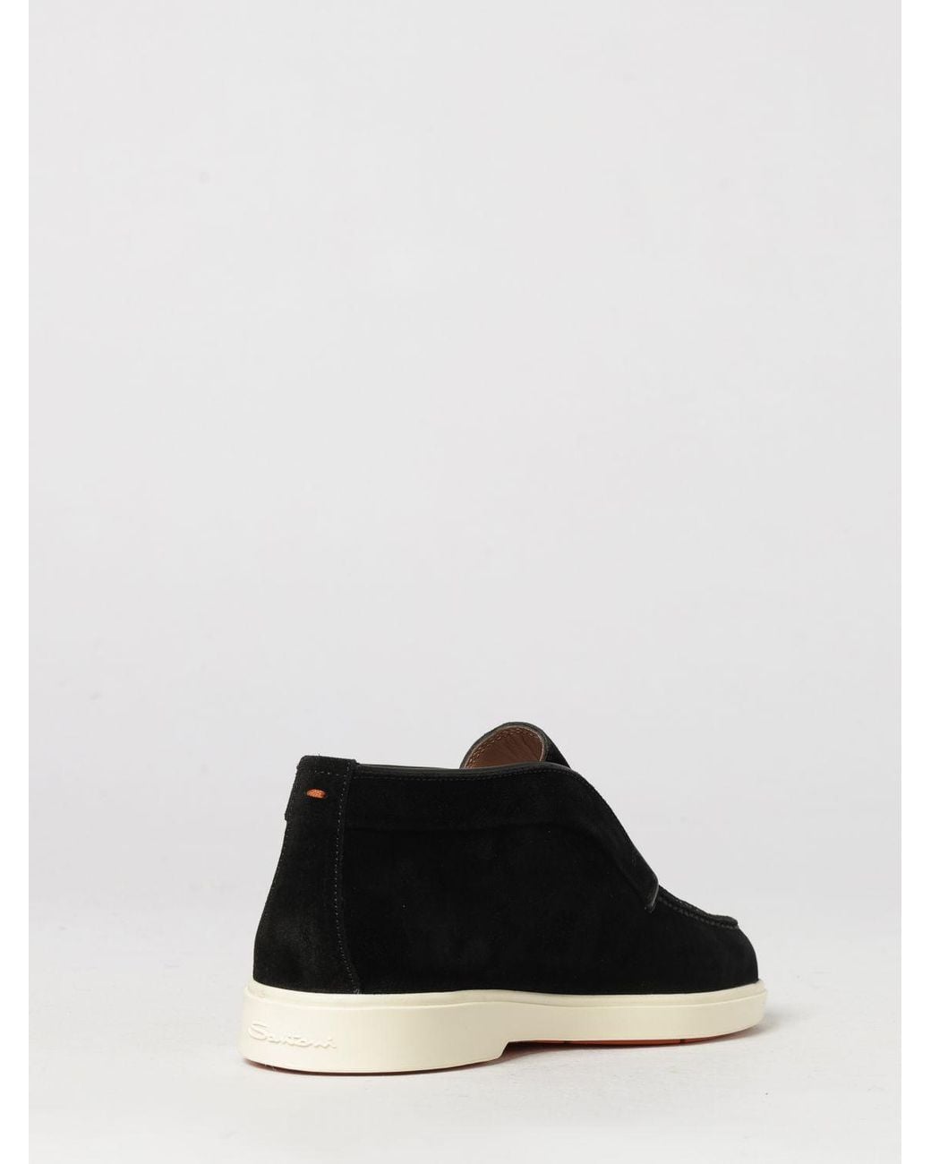 Santoni White Suede Chukka Ankle Boots With Round Toe And Rubber Sole