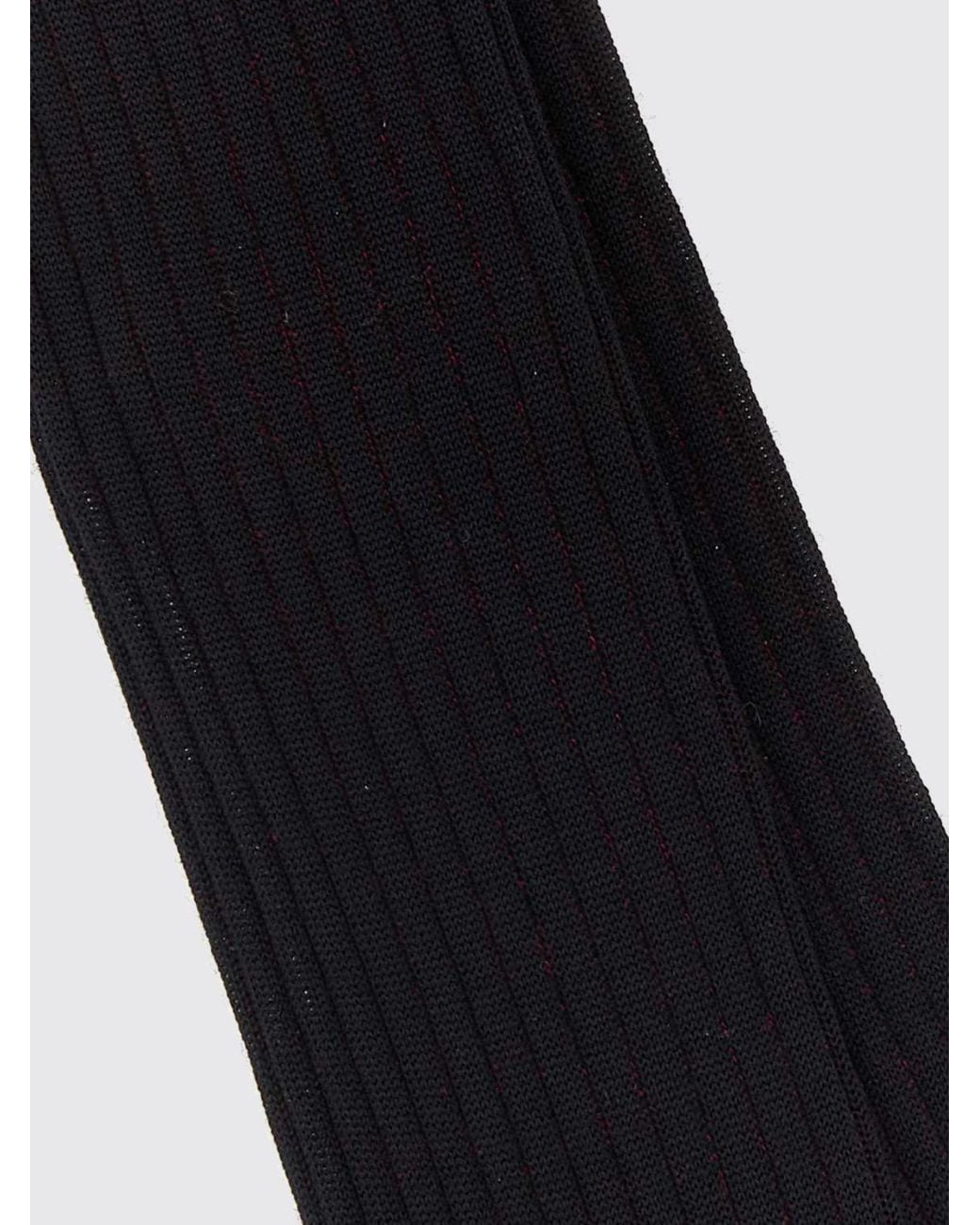 Gallo Black High Ribbed Socks for men