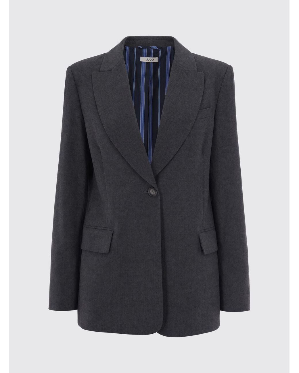 Liu Jo Black Single-Breasted One-Button Blazer