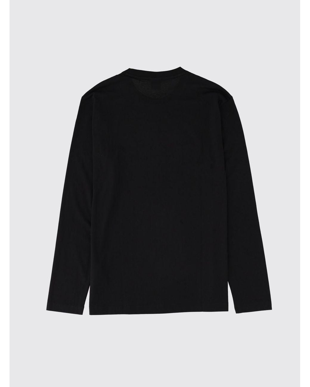 Boss Blue Long-Sleeved Cotton T-Shirt With Crewneck And Contrast Logo for men