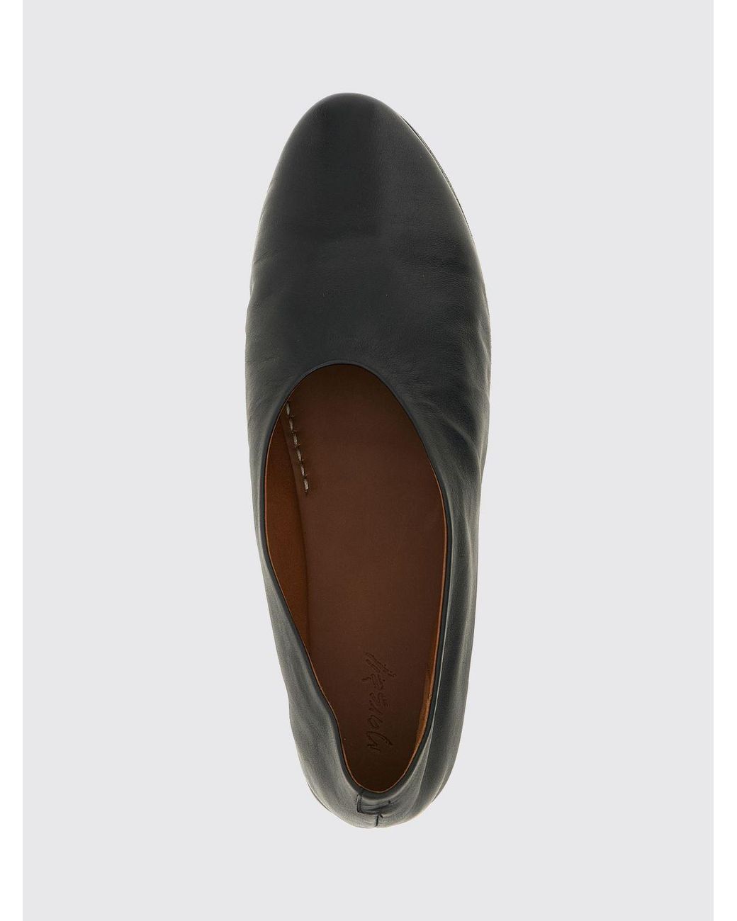 Marsèll White Coltellaccio Smooth Calf Leather Ballet Flats With Leather Sole