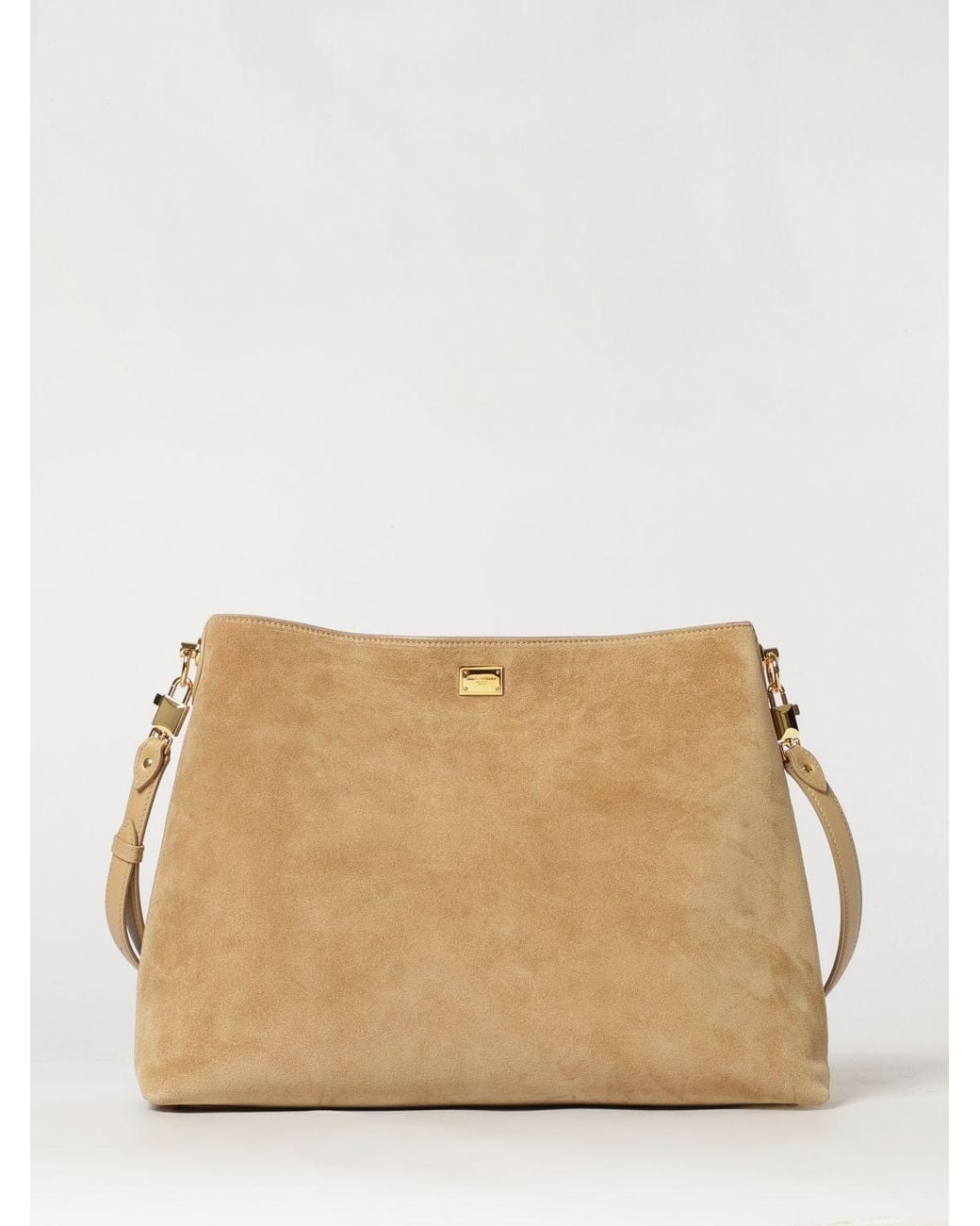 Dolce & Gabbana Natural Dolce &Amp Gabbana Vittoria Suede Calfskin Shoulder Bag