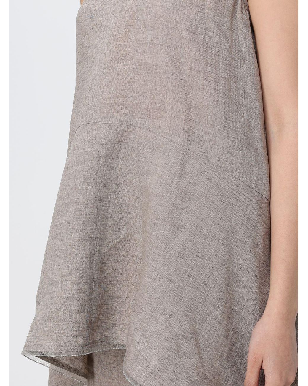 Fabiana Filippi Gray Linen Sleeveless Top