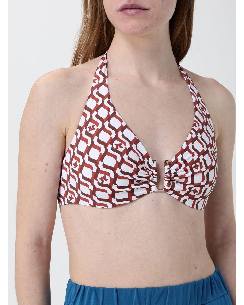Max Mara Blue Printed Swimsuit