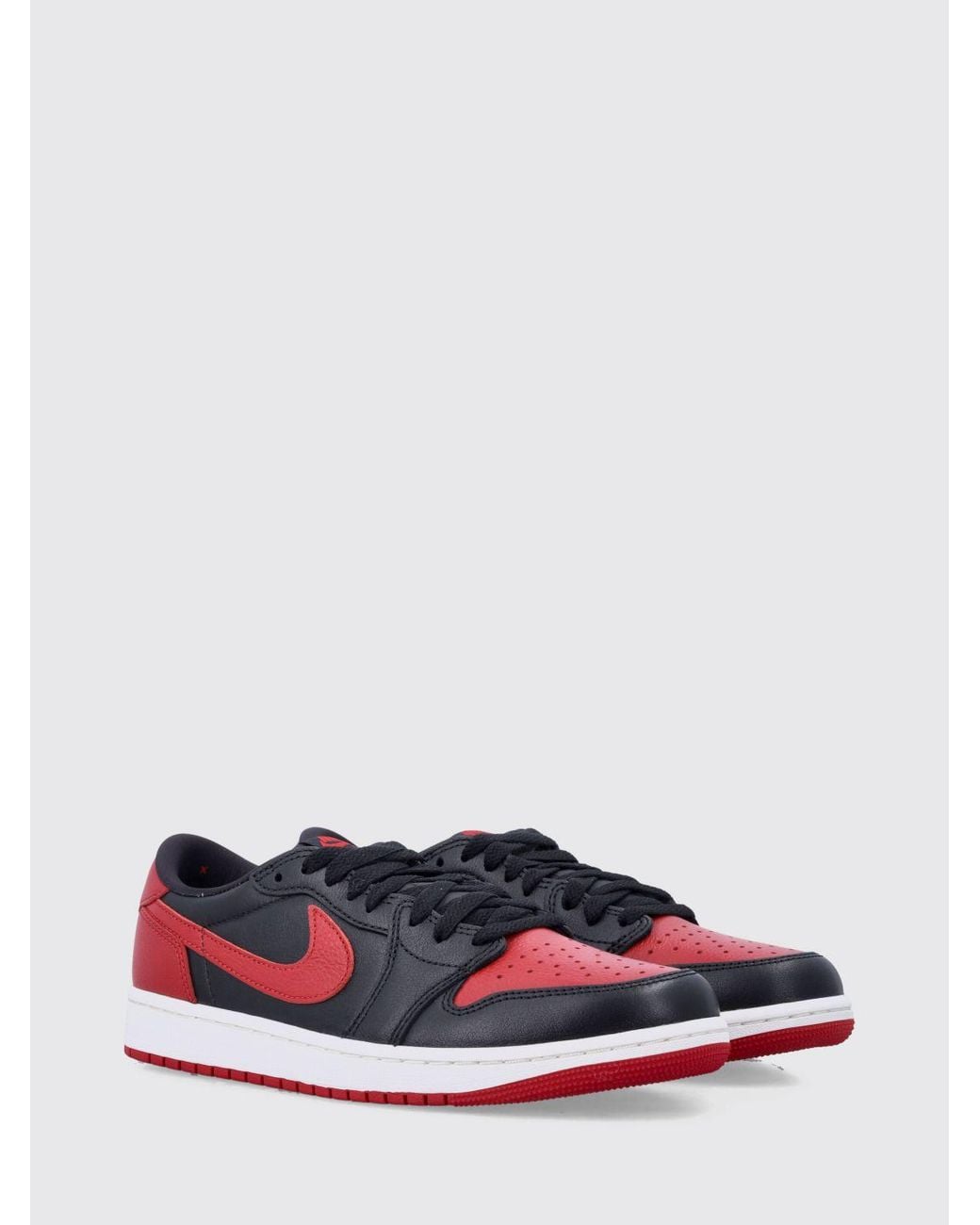 Nike White Air Jordan 1 Retro Low Smooth Leather Sneakers With Bicolor Design for men