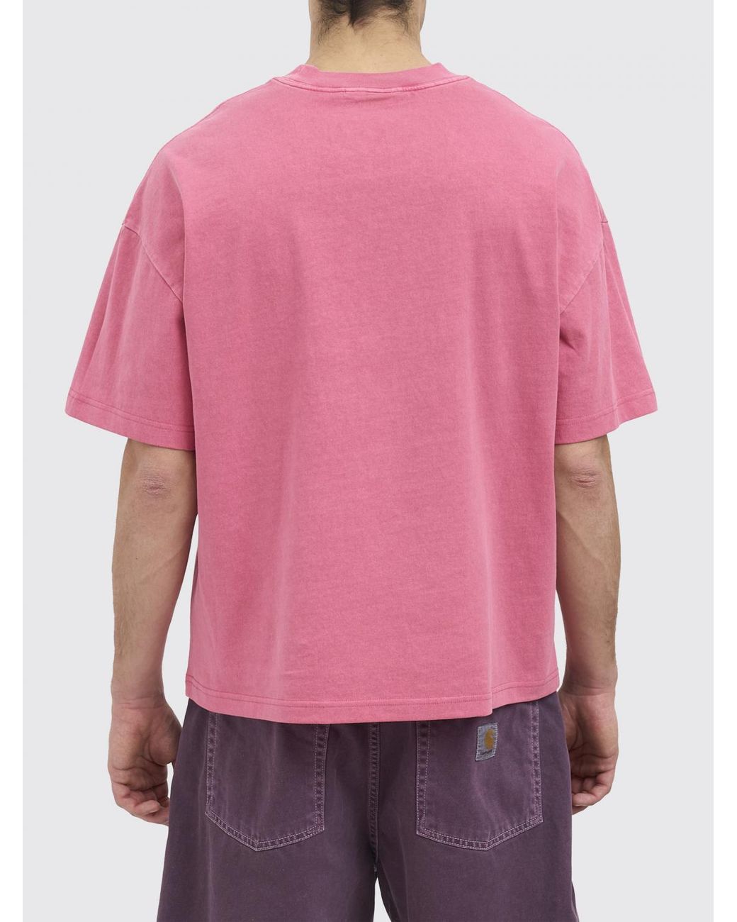 Carhartt Pink Cotton T-Shirt for men