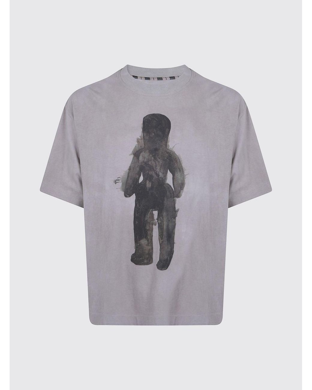 Ziggy Chen Purple Drop Shoulder Graphic Print Cotton T-Shirt With Crew Neck for men