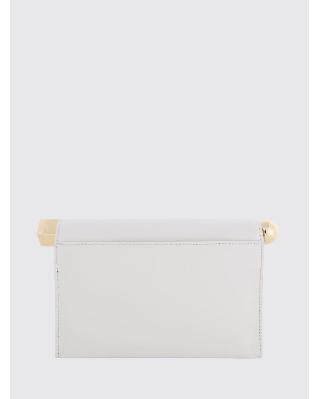 Jacquemus Natural Rond Carré Rigid Lambskin Mini Clutch With Lettering Logo