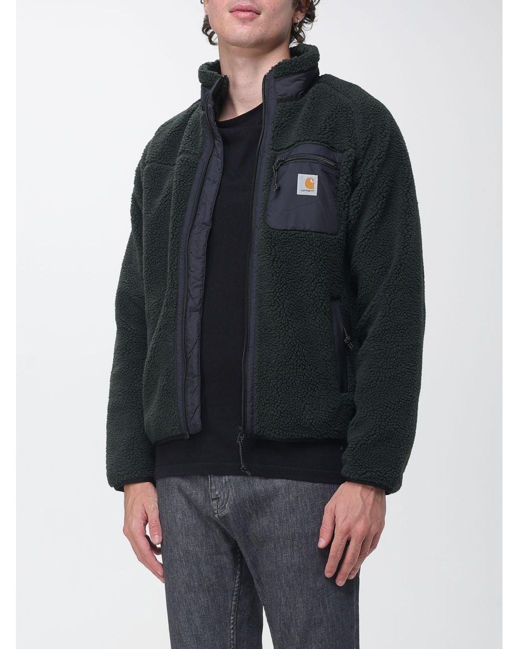 Carhartt Black Prentis High Neck Fleece Jacket With Zip Pockets for men