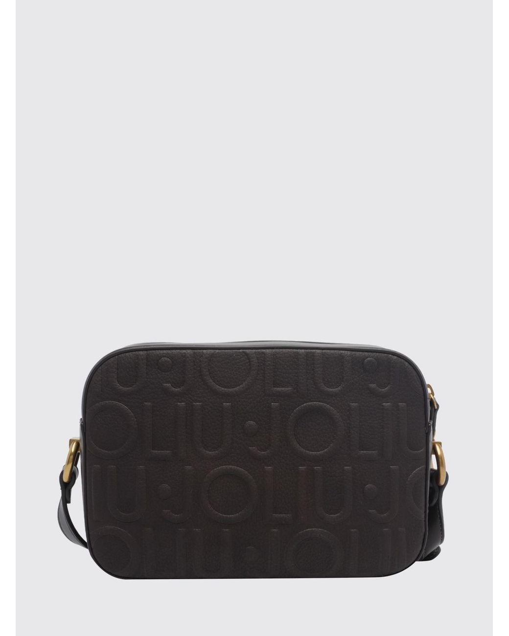 Liu Jo Black Mini Faux Leather Camera Bag With Embossed Monogram Logo