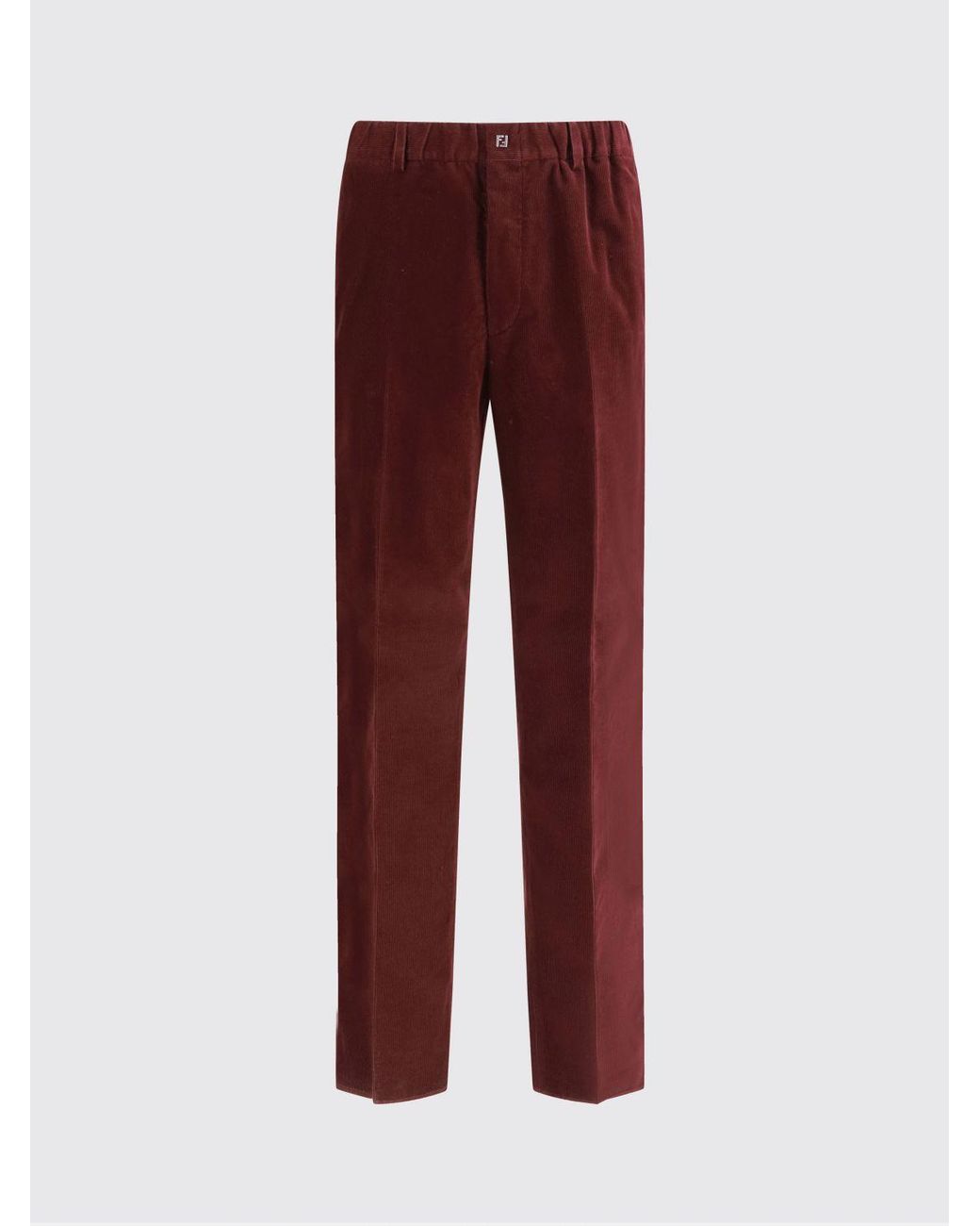 Fendi Red Velvet Trousers for men
