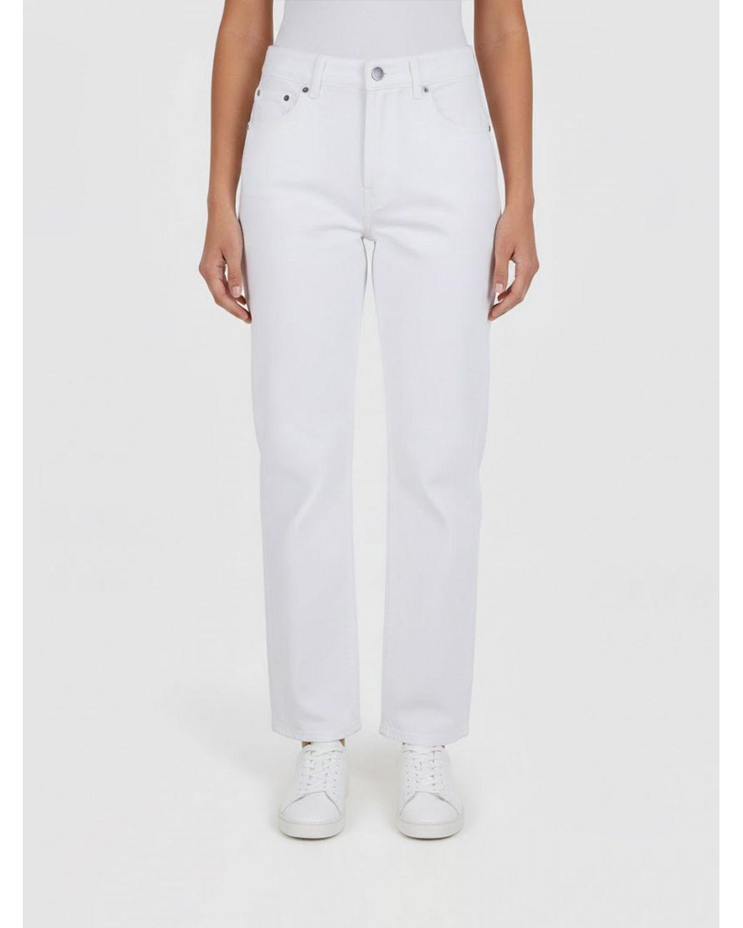Haikure White Straight Denim Jeans