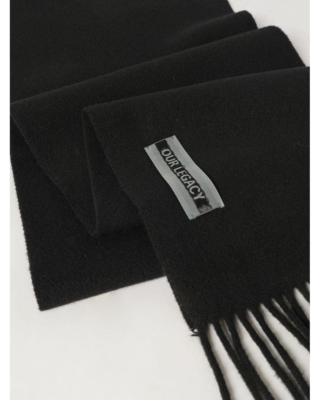 Our Legacy Black Estate Wool Scarf for men