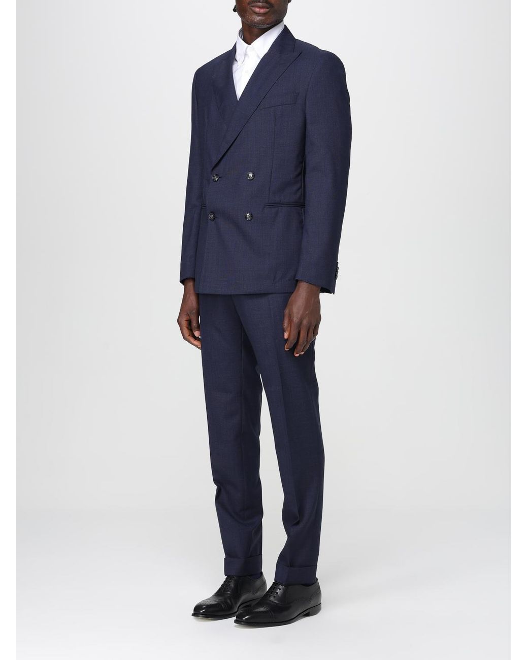 Boss Blue Virgin Wool Double-Breasted Dress for men
