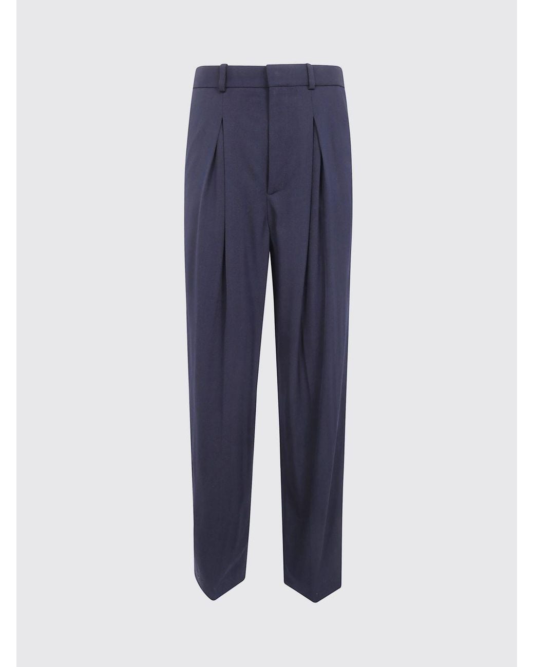 Jacquemus Blue Slim Fit Pleated Tailored Trousers for men
