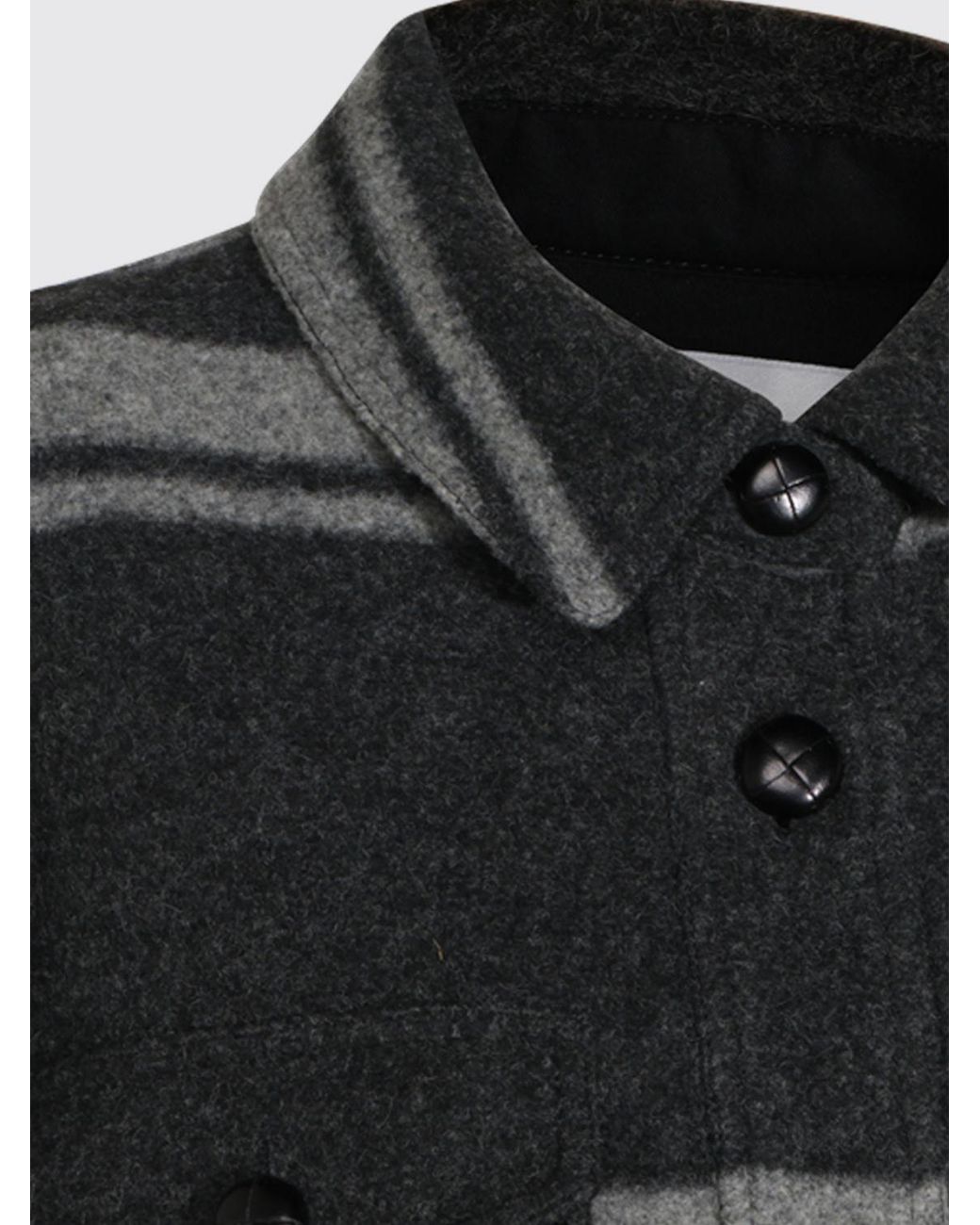 Isabel Marant Gray Striped Wool-Blend Shirt Jacket With A Relaxed Fit