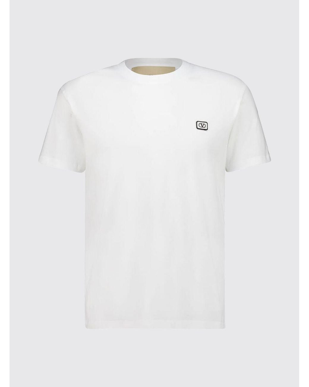 Valentino White Slim Fit Cotton T-Shirt With Vlogo Signature for men